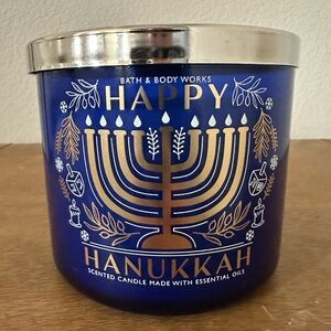 NEW Bath & Body Works HAPPY HANUKKAH 3 wick candle NEW